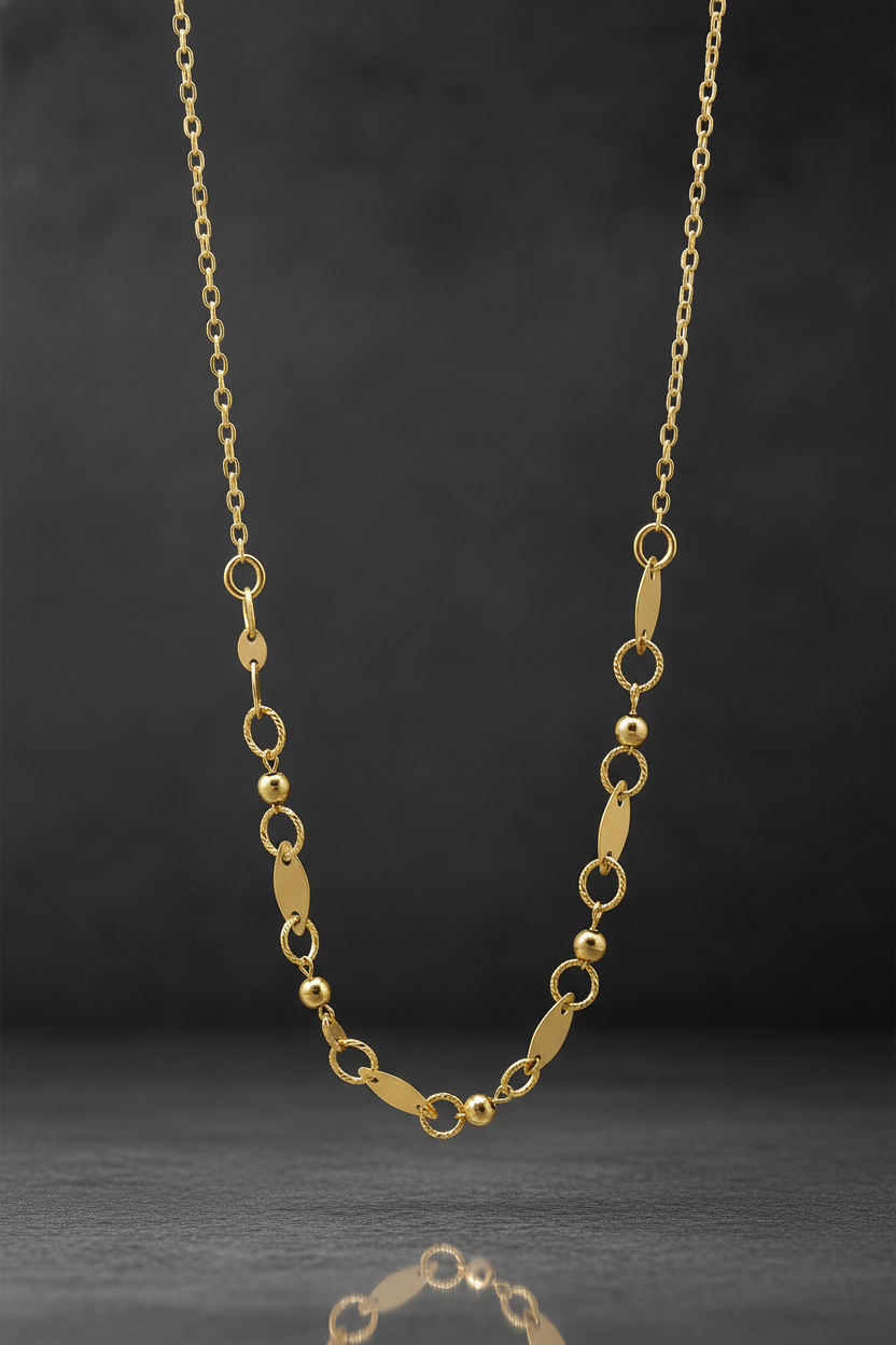 گردنبند طلا متصل بیضی گوی