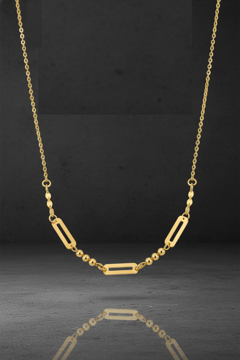 گردنبند طلای متصل مربع